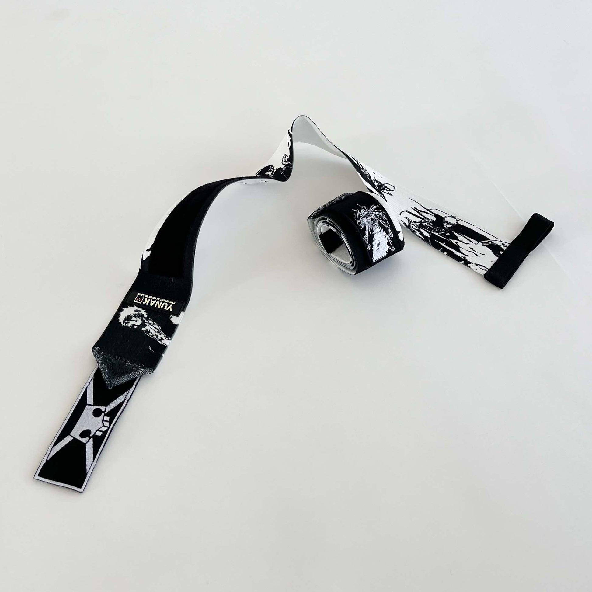 Embroidered anime wrist wraps inspired by Ichigo from Bleach. Anime lifting wraps for the gym