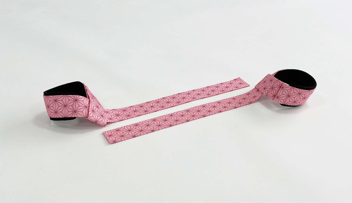 Anime lifting straps inspired by Nezuko from Demon Slayer. Anime lifting gear for the gym