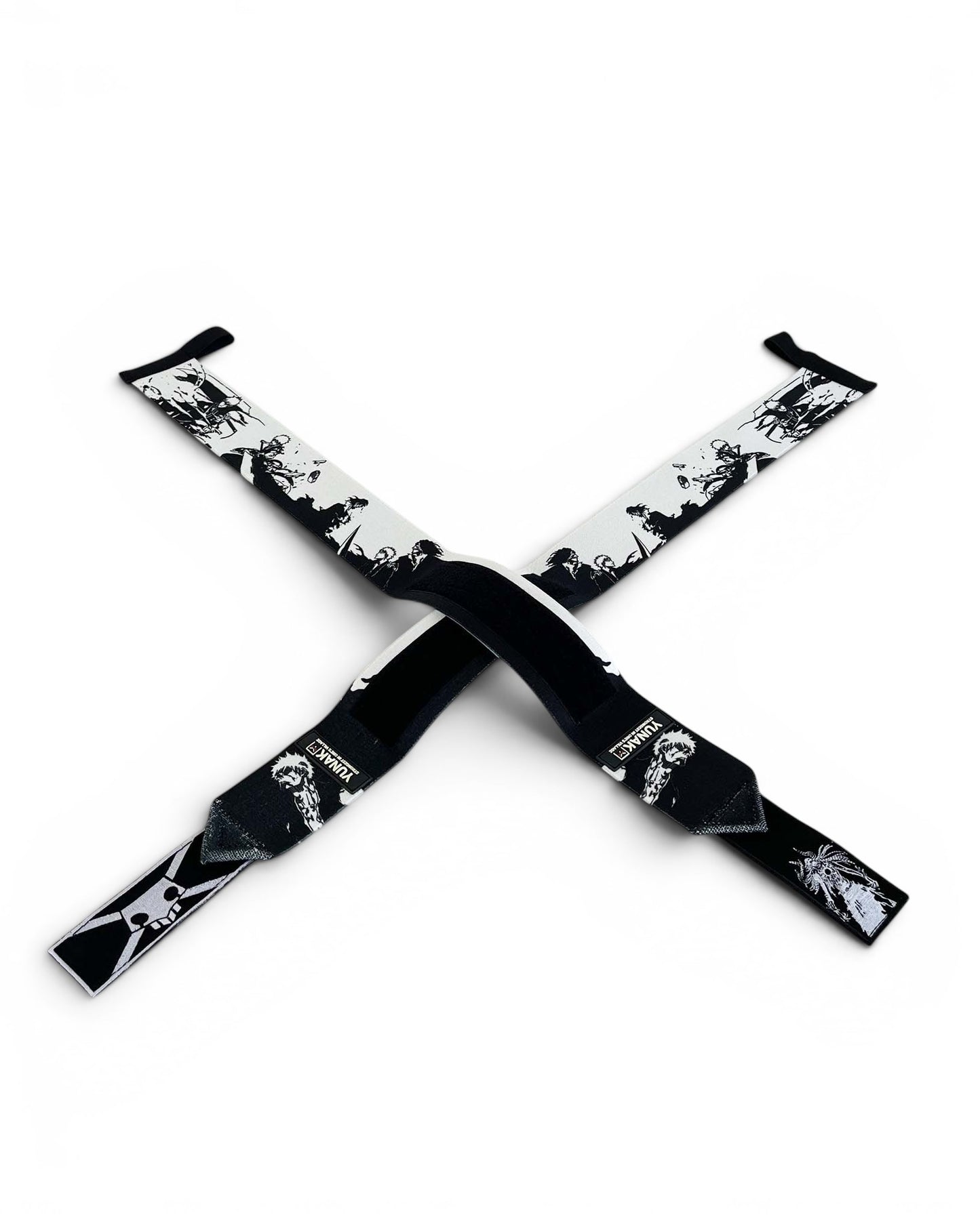 Embroidered anime wrist wraps inspired by Ichigo from Bleach. Anime lifting wraps for the gym