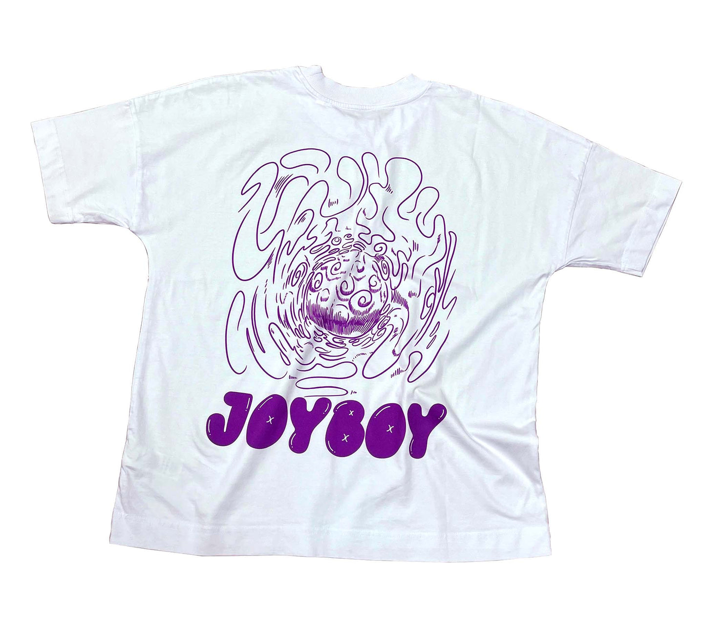An oversized tshirt inspired by Luffy from One Piece. Anime Pump Cover for the gym with Joyboy text and nika fruit