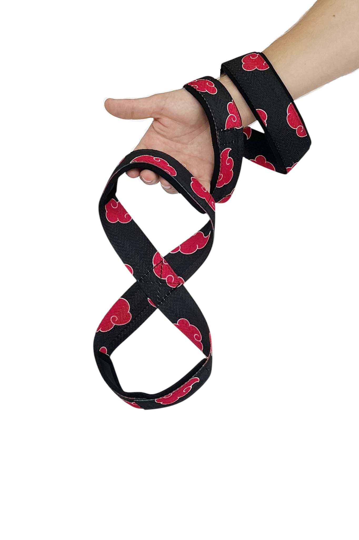Anime 8 figure lifting straps inspired by Akatsuki from Naruto. Anime lifting gear for the gym