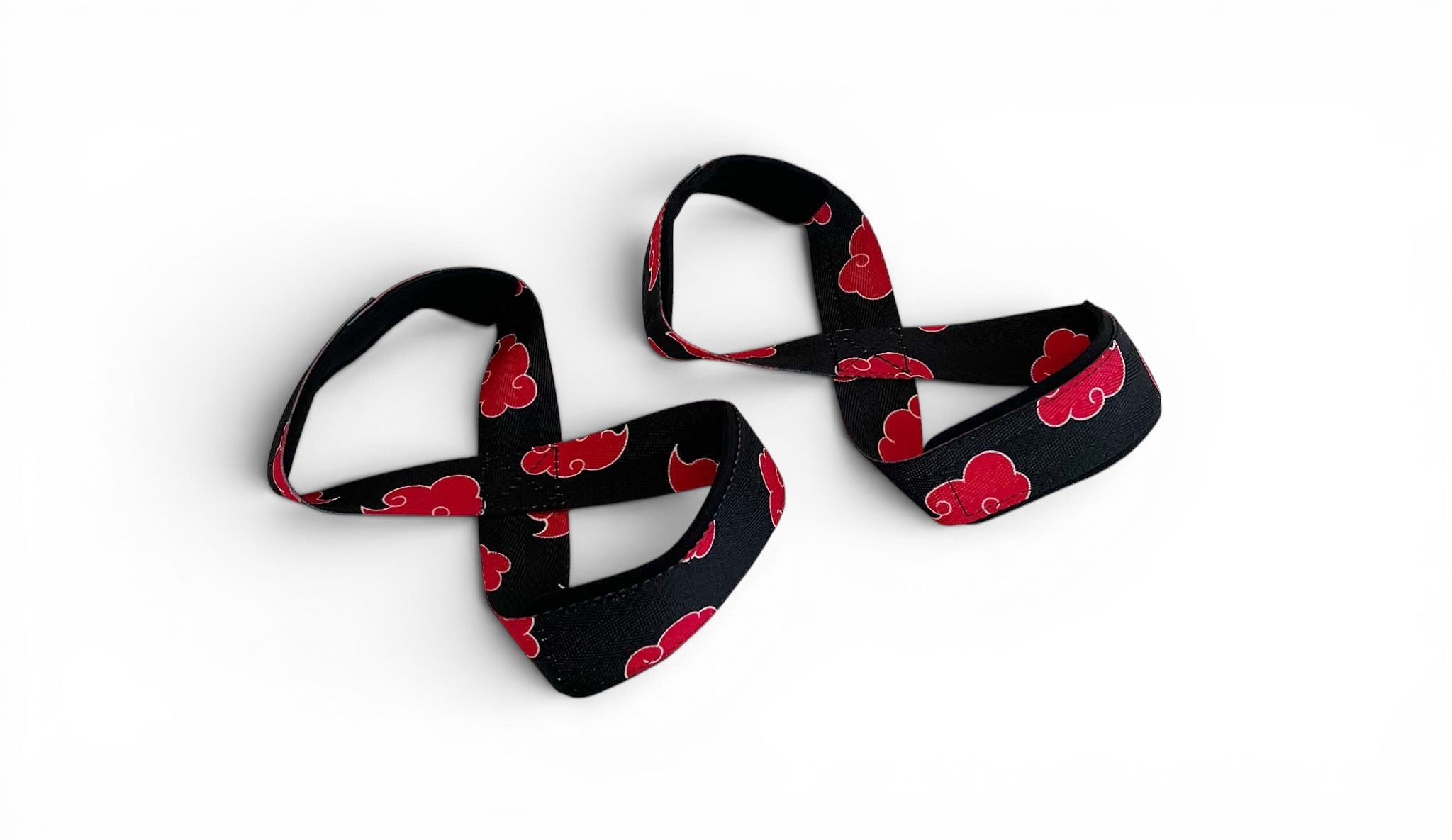 Anime 8 figure lifting straps inspired by Akatsuki from Naruto. Anime lifting gear for the gym