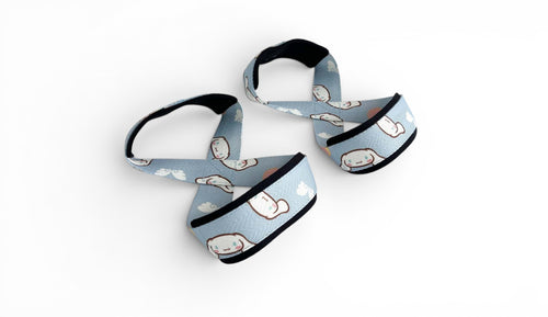 Anime 8 figure lifting straps inspired by Cinnamoroll from Sanrio. Anime lifting gear for the gym