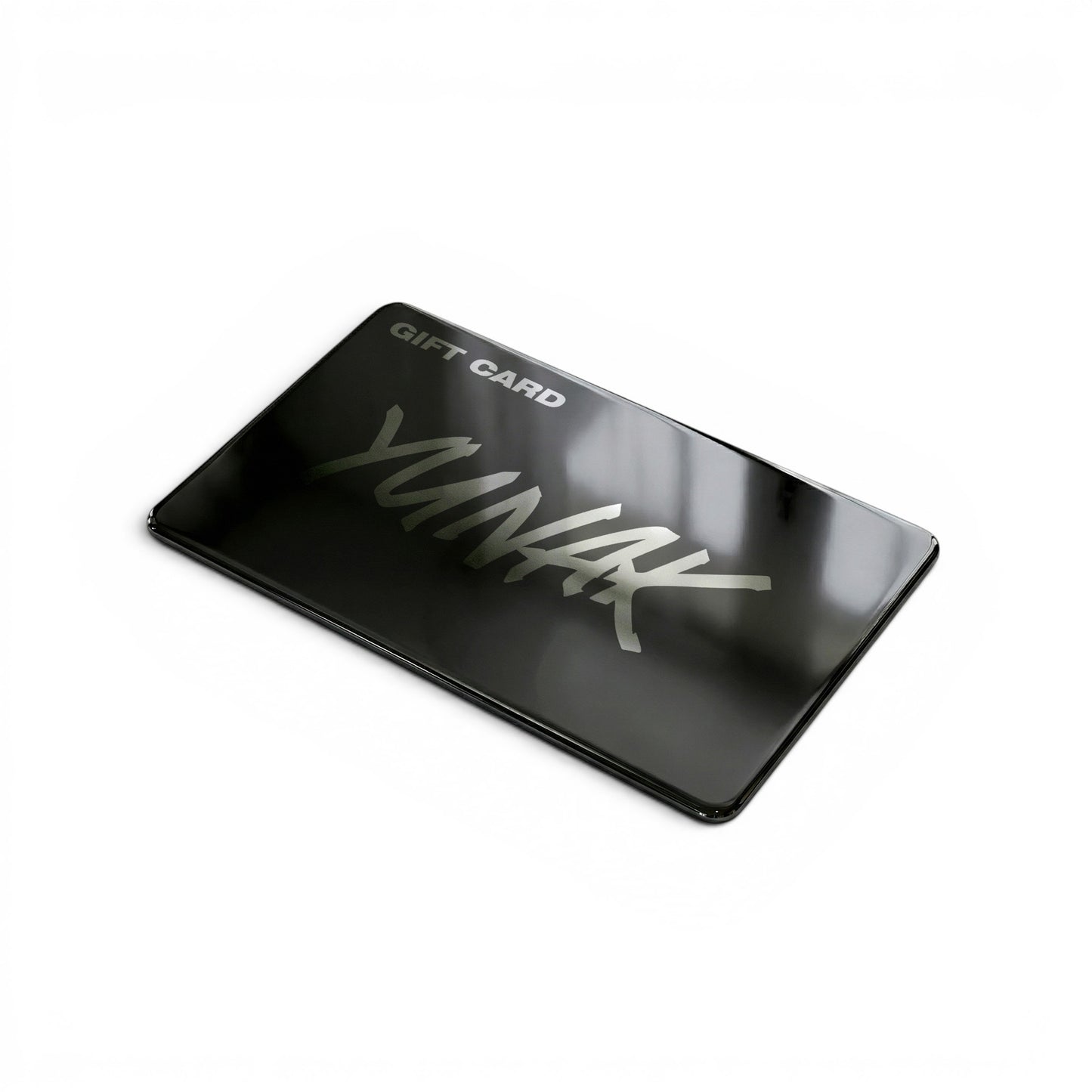 A visualisation of a gift card for Yunak.shop products