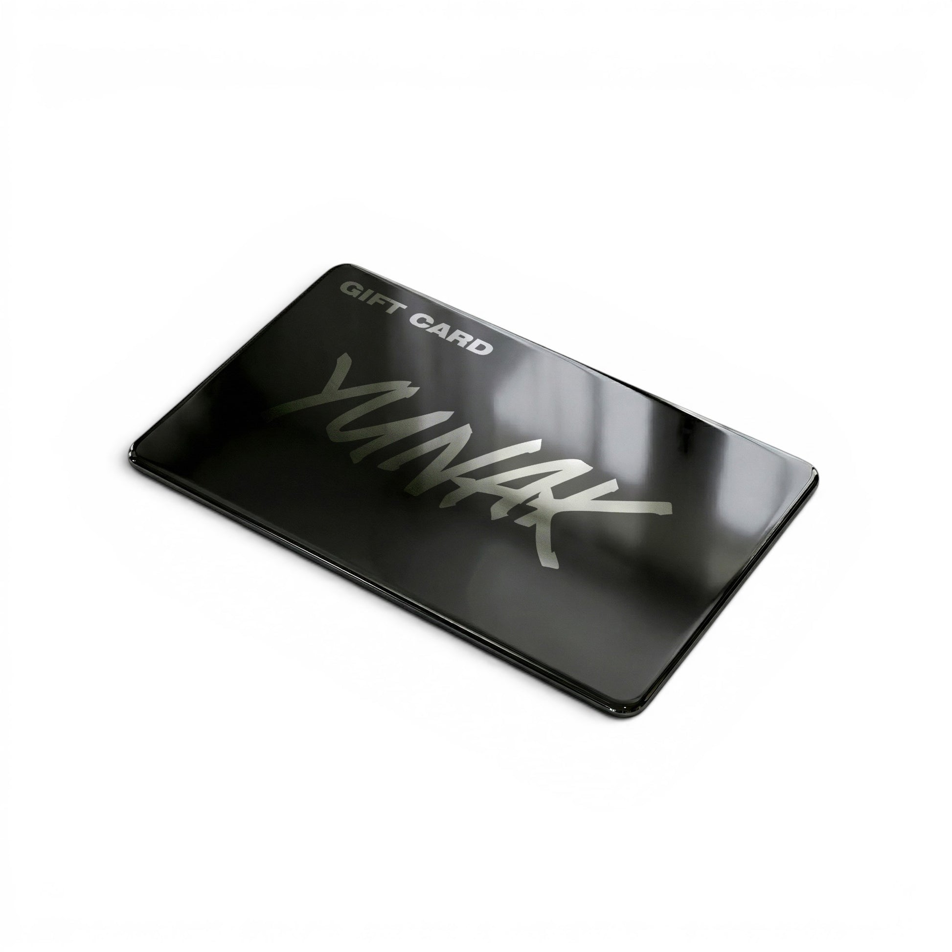 A visualisation of a gift card for Yunak.shop products