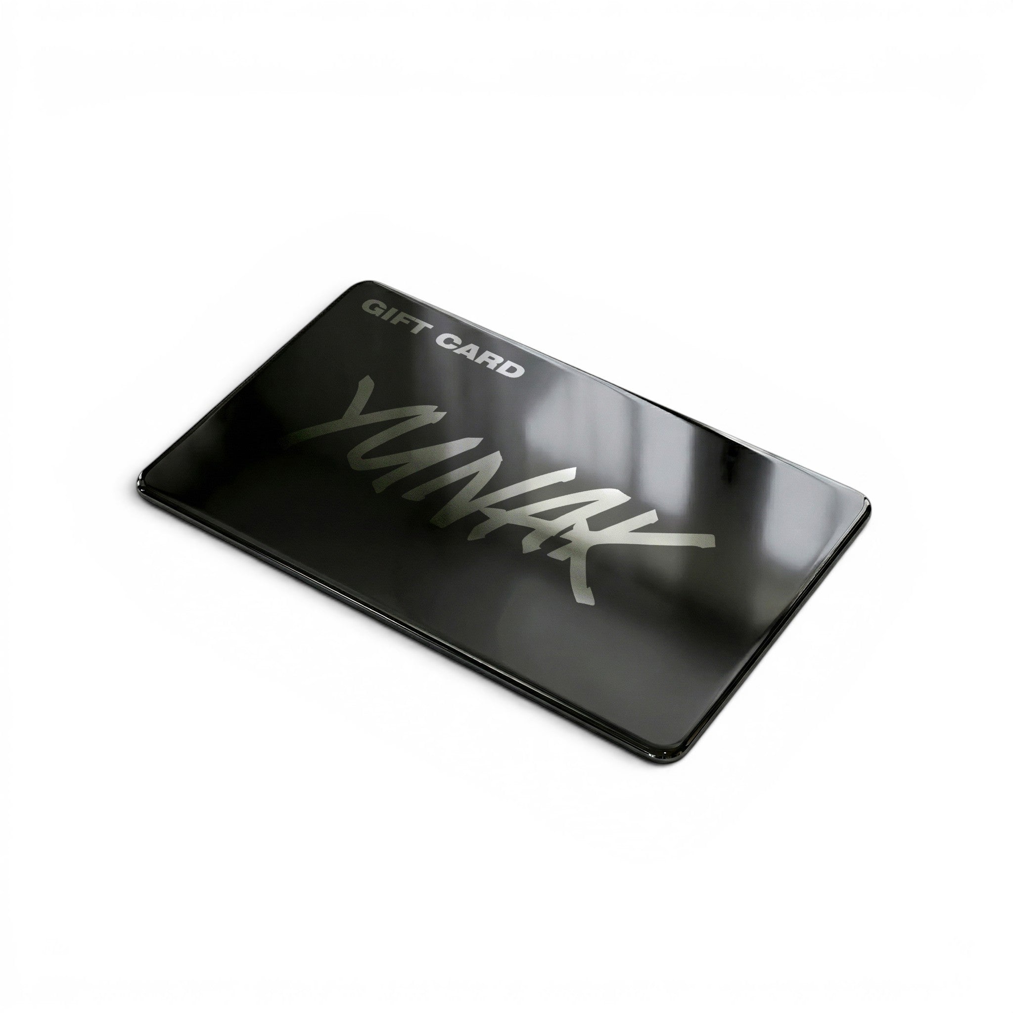 A visualisation of a gift card for Yunak.shop products