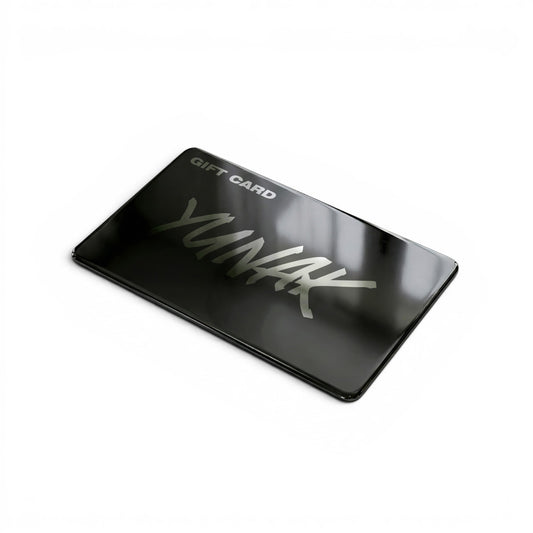 A visualisation of a gift card for Yunak.shop products