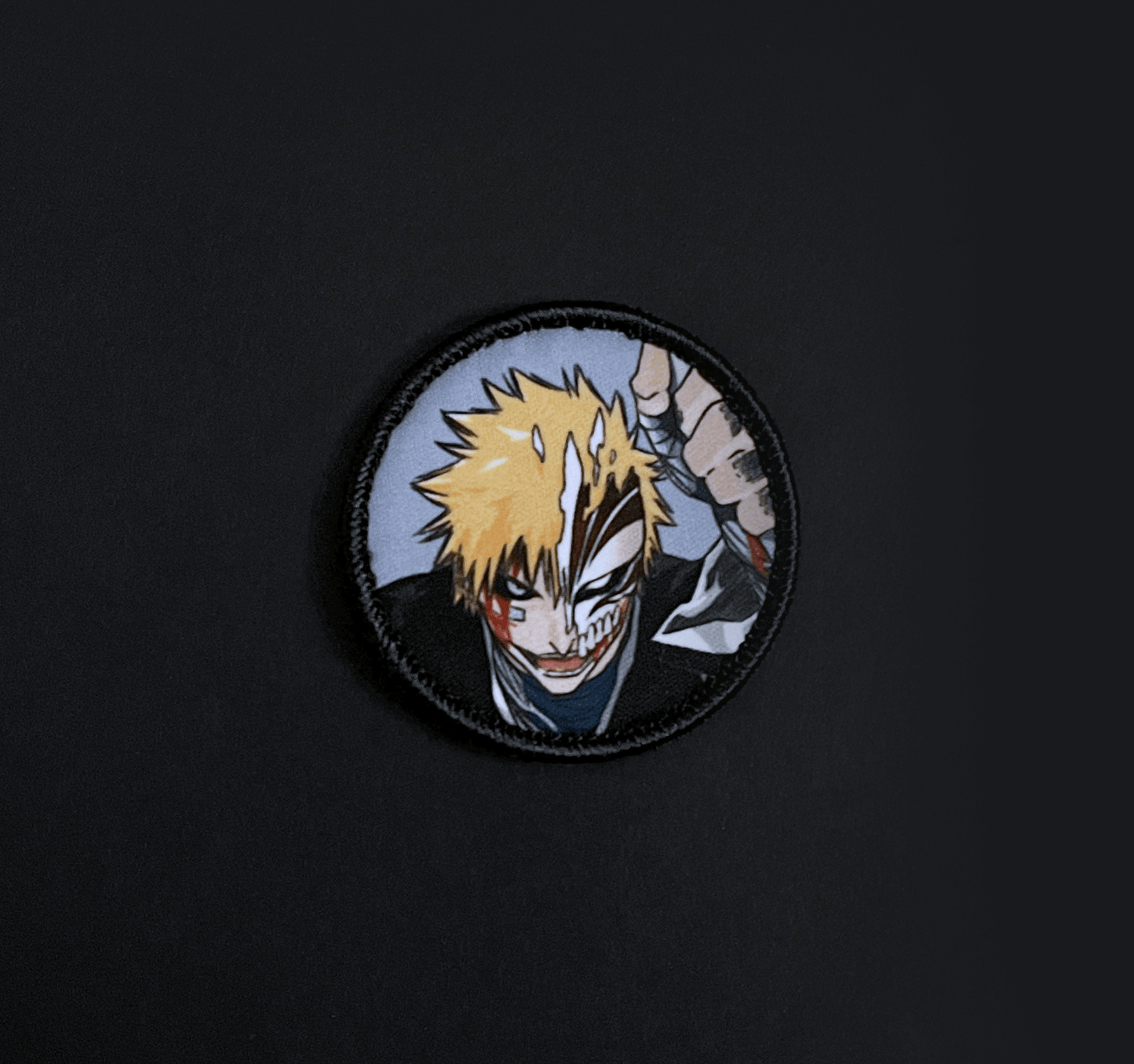 A top down view of the Ichigo embroidery patch