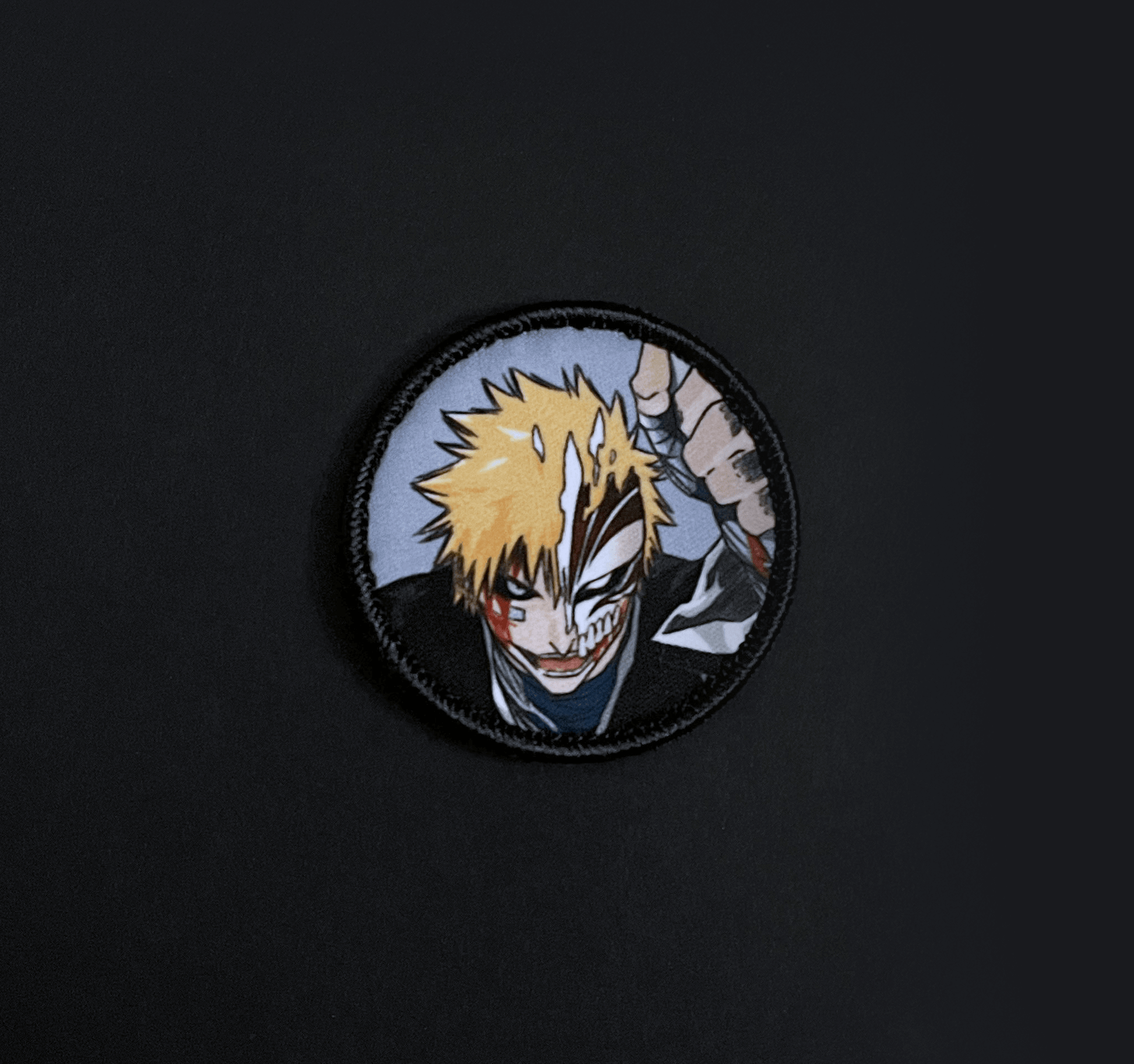 A top down view of the Ichigo embroidery patch