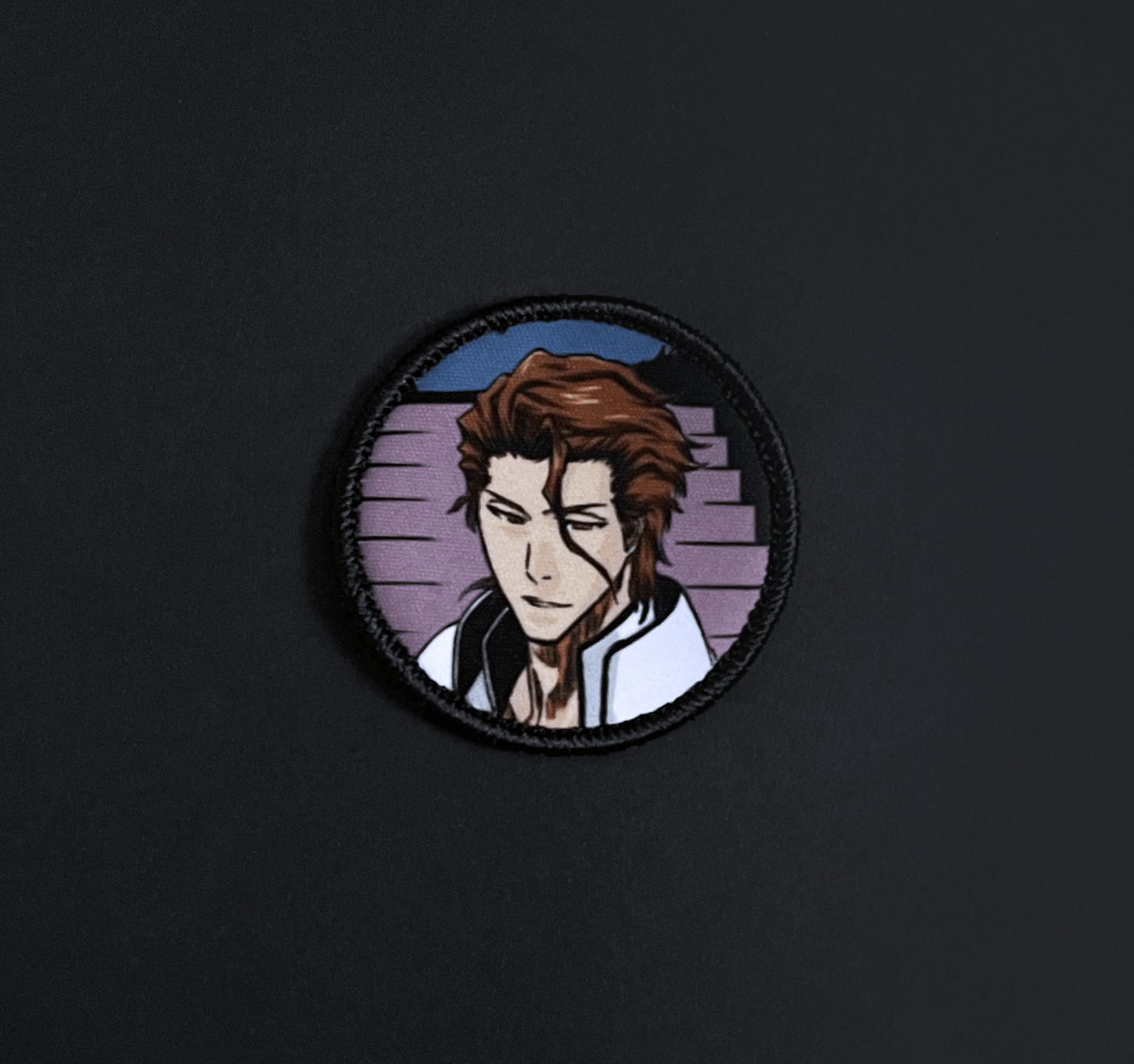 A top down view of the Aizen embroidery patch
