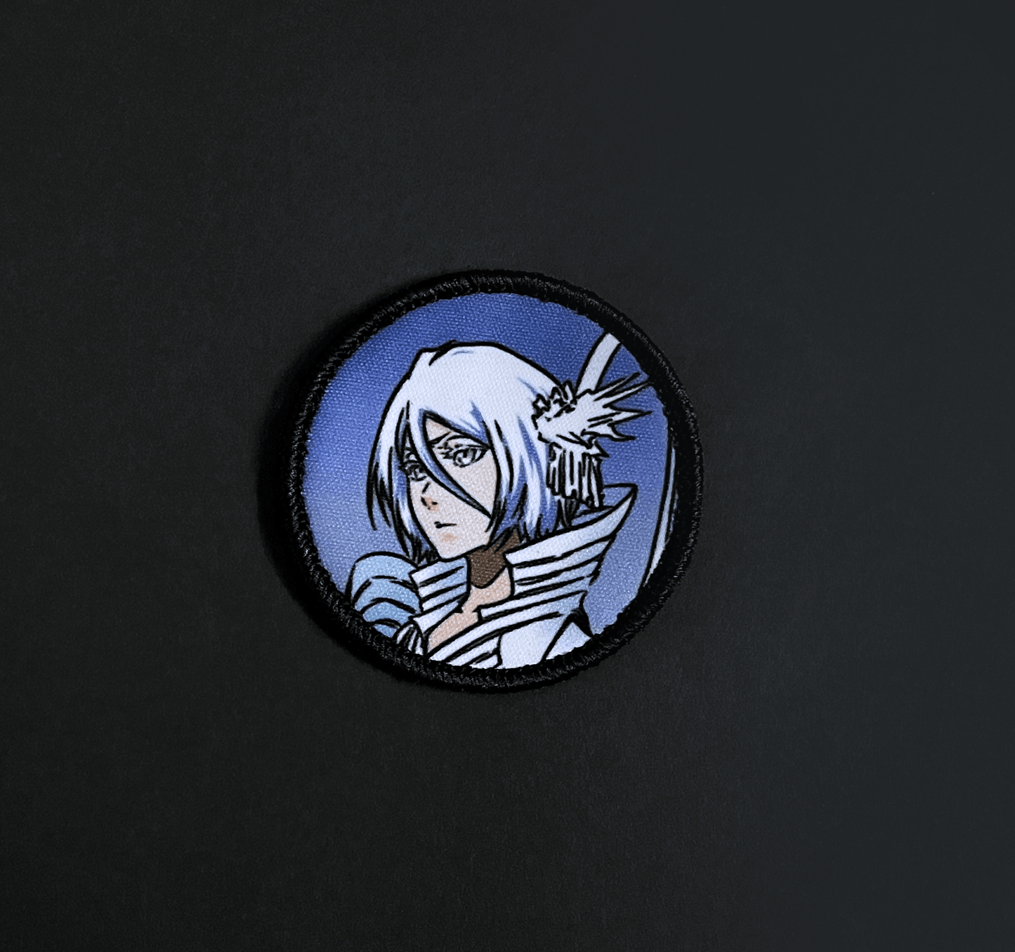 A top down view of the Rukia embroidery patch