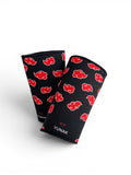 7mm thick knee sleeves inspired by Akatsuki from Naruto. Anime knee sleeves for the gym with Akatsuki anime design for weightlifting