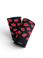 7mm thick knee sleeves inspired by Akatsuki from Naruto. Anime knee sleeves for the gym with Akatsuki anime design for weightlifting