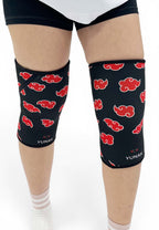7mm thick knee sleeves inspired by Akatsuki from Naruto. Anime knee sleeves for the gym with Akatsuki anime design for weightlifting