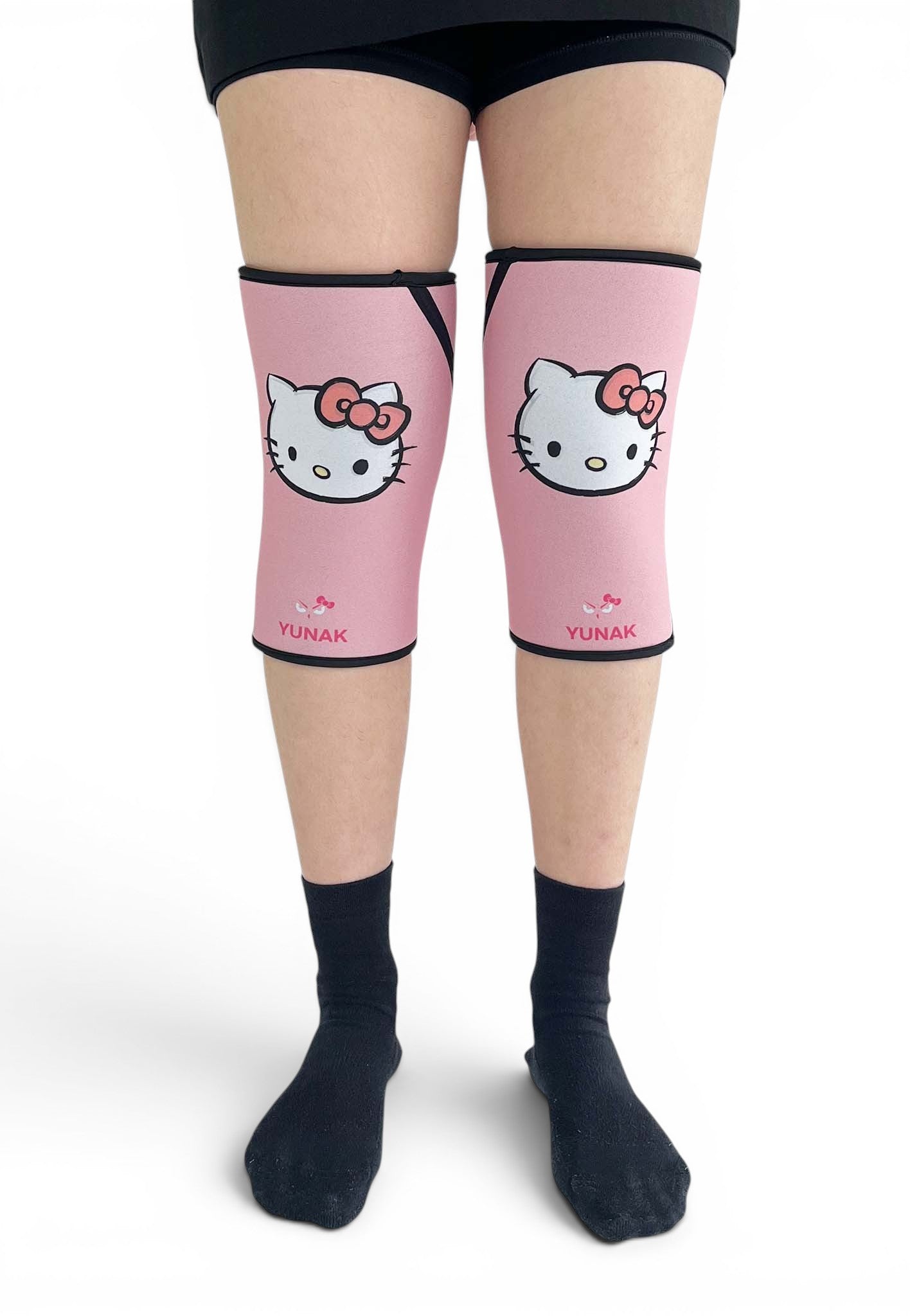 7mm thick knee sleeves inspired by Hello Kitty from Sanrio. Anime knee sleeves for the gym with Hello Kitty anime design for weightlifting
