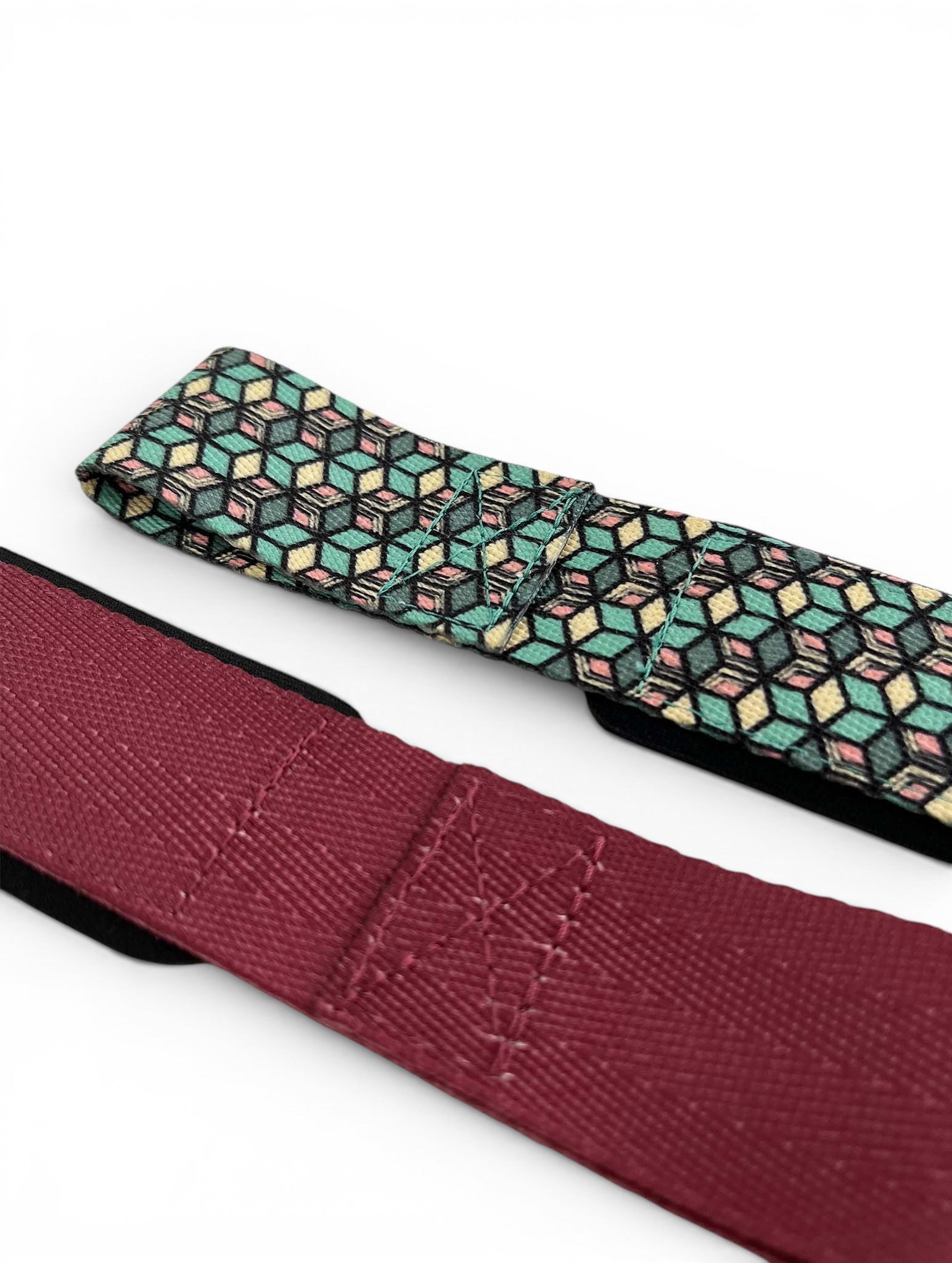 Anime lifting straps inspired by Tomioka from Demon Slayer. Anime lifting gear for the gym. Details shot