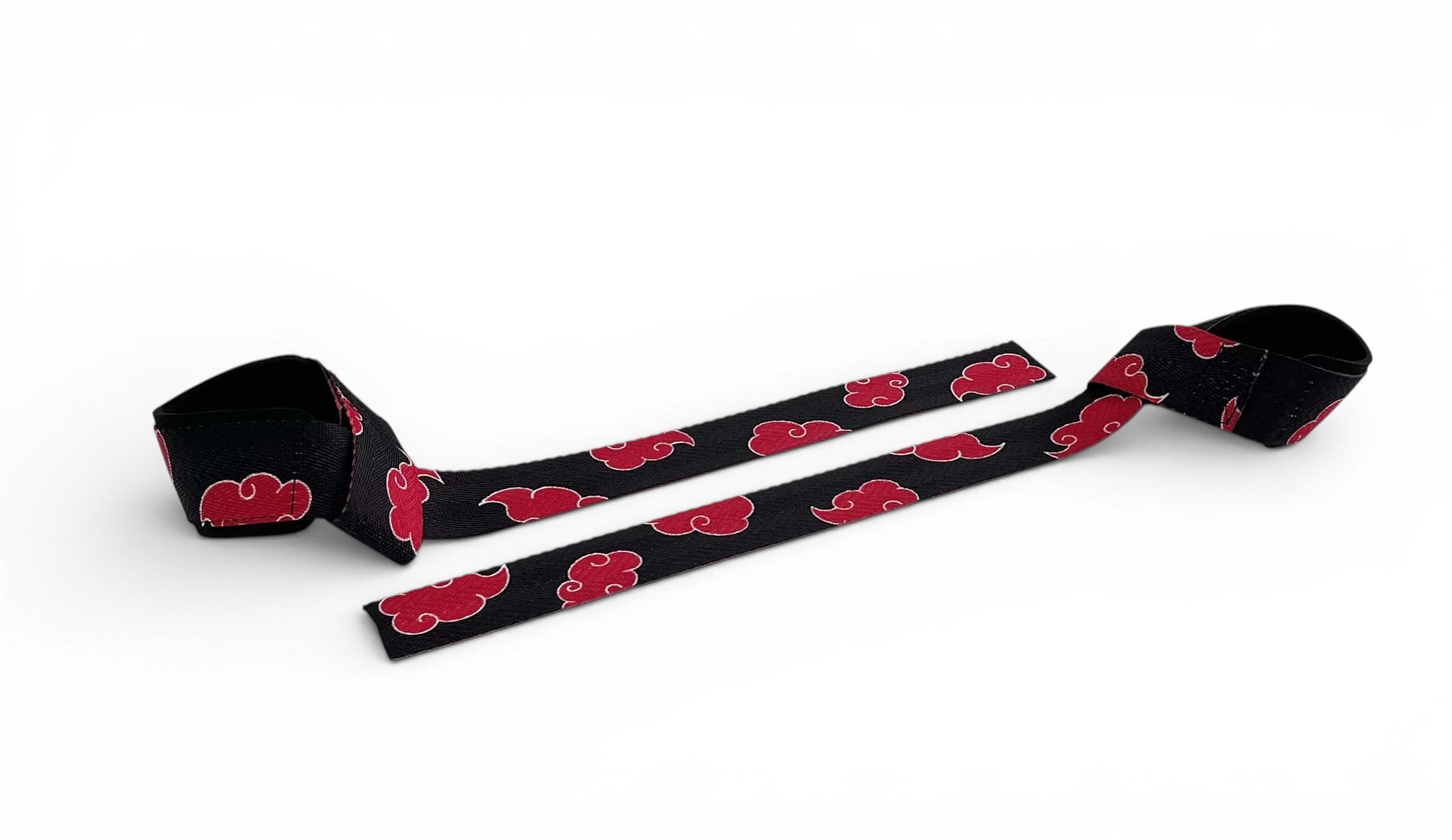 Anime lifting straps inspired by Akatsuki from Naruto. Anime lifting gear for the gym