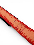 Anime lifting straps inspired by Ace from One Piece. Anime lifting gear for the gym. Details shot