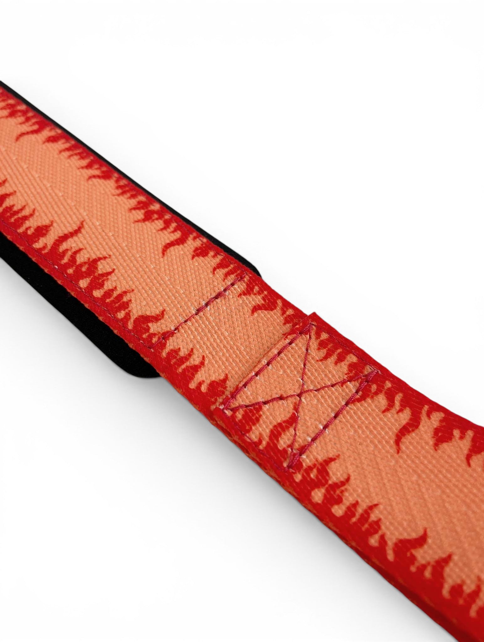 Anime lifting straps inspired by Ace from One Piece. Anime lifting gear for the gym. Details shot