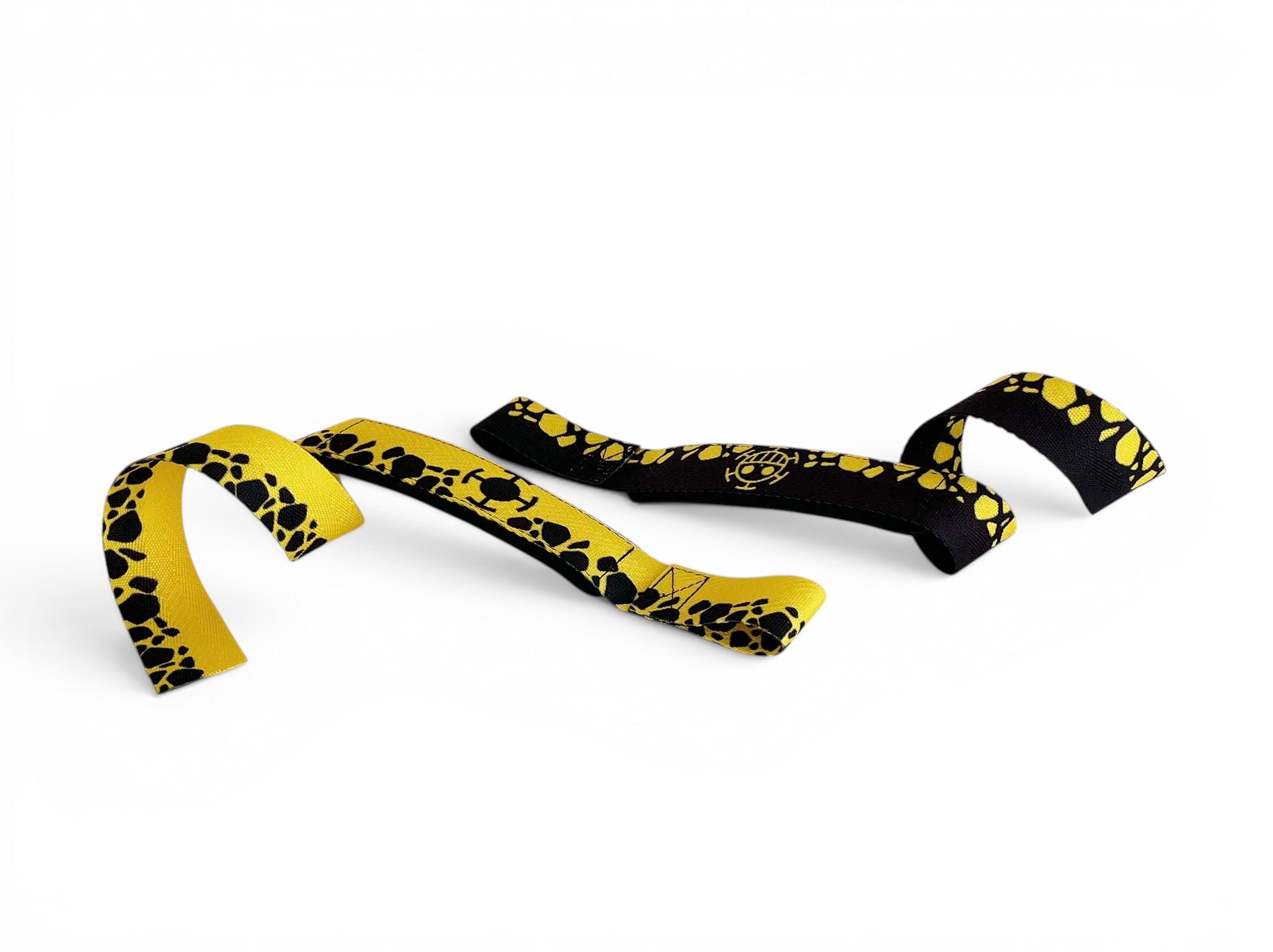 Anime lifting straps inspired by Trafalgar Law from One Piece. Anime lifting gear for the gym