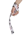 Anime lifting straps inspired by Kuromi from Sanrio. Anime lifting gear for the gym