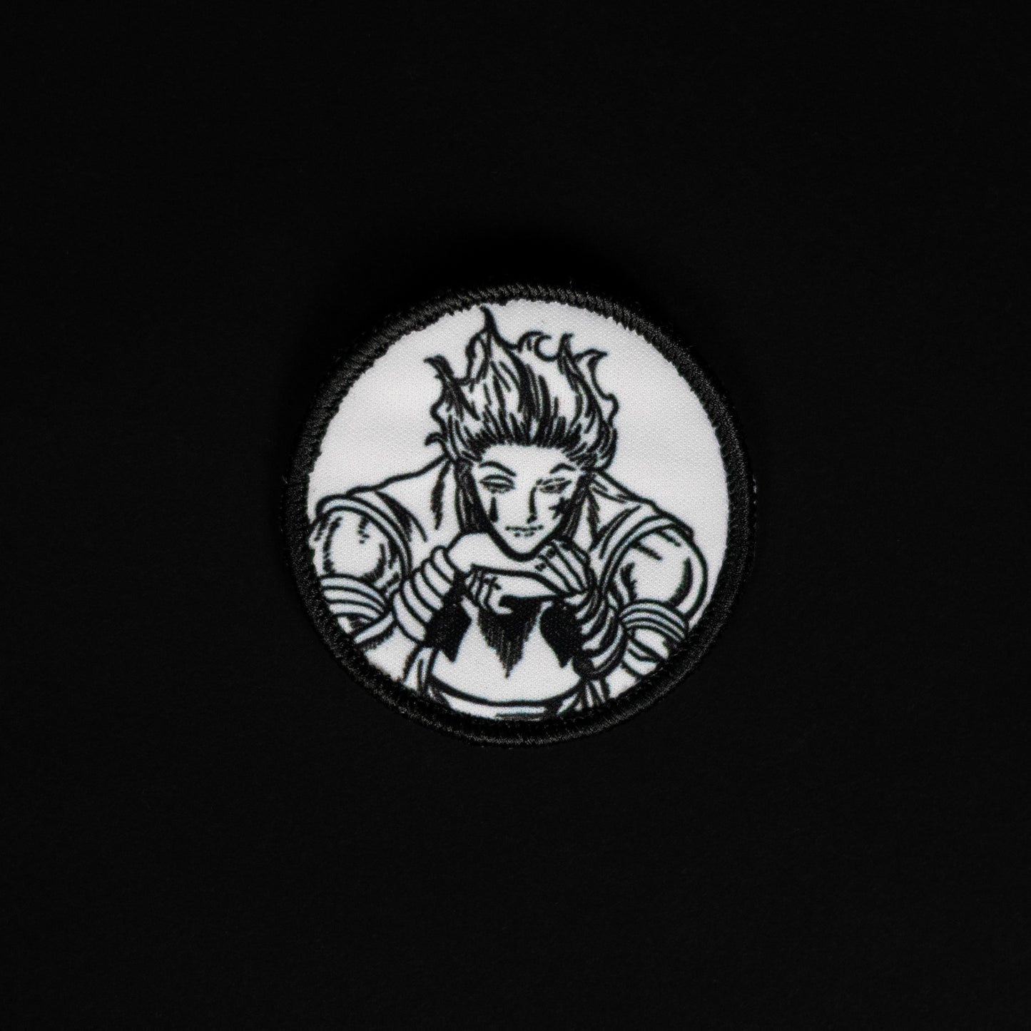 A top down view of the Hisoka embroidery patch.