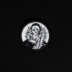 A top down view of the Chrollo embroidery patch.