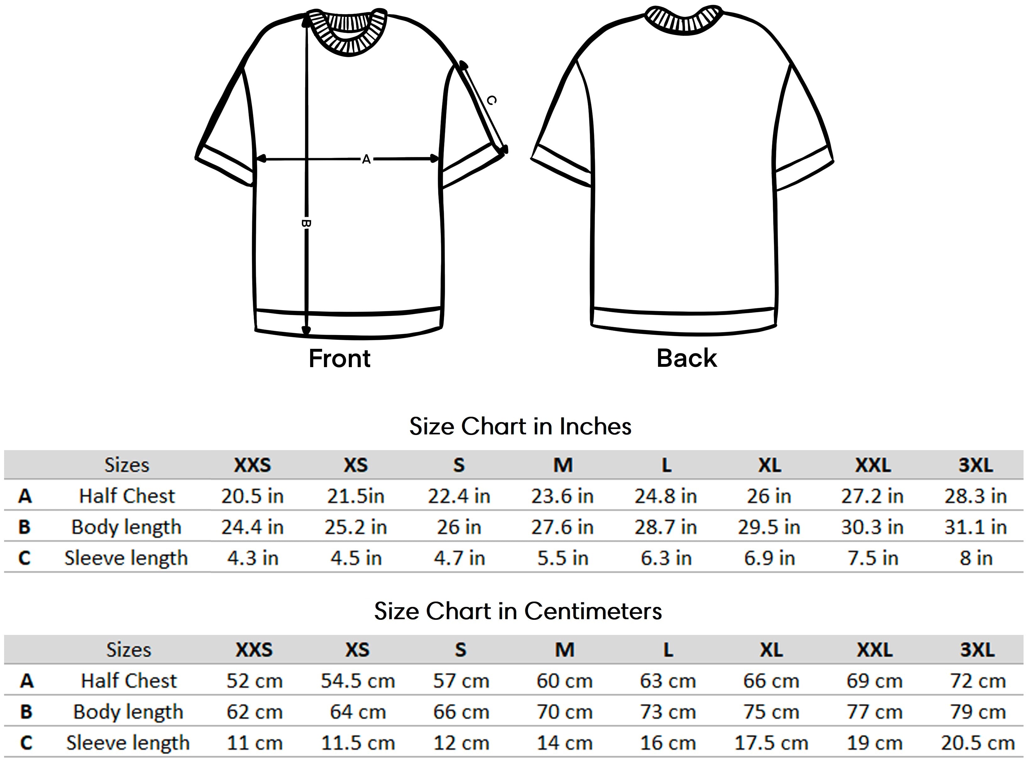 Sizing charts for the anime inspired pump-covers. The first chart is in inches while the second chart is in centimeters