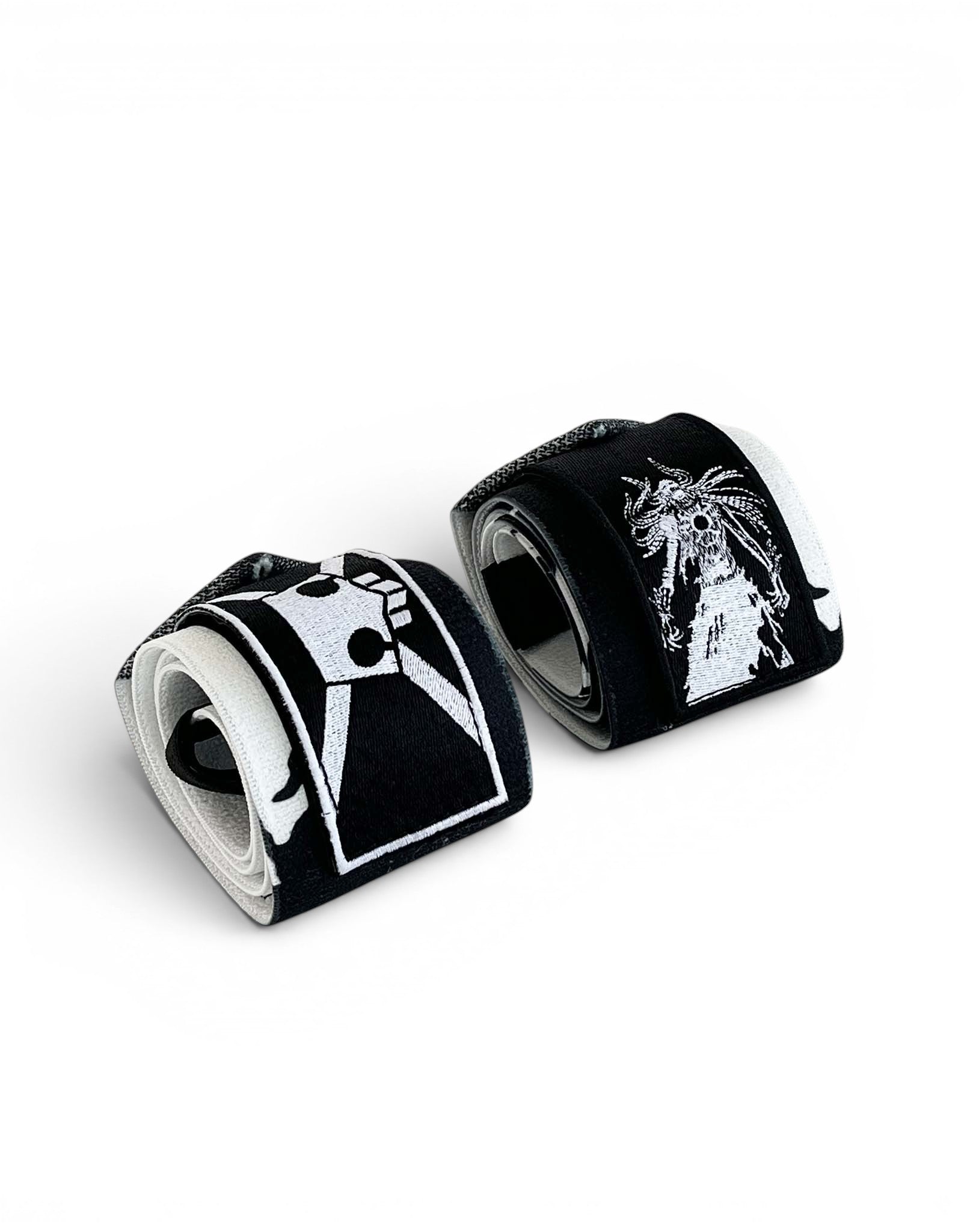 Embroidered anime wrist wraps inspired by Ichigo from Bleach. Anime lifting wraps for the gym
