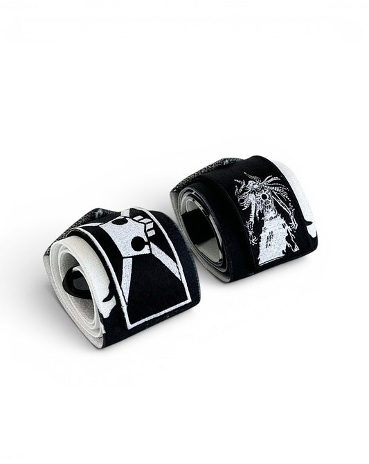 Embroidered anime wrist wraps inspired by Ichigo from Bleach. Anime lifting wraps for the gym