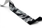 Embroidered anime wrist wraps inspired by Killua and Gon from HunterxHunter. Anime lifting wraps for the gym. Close detail shot